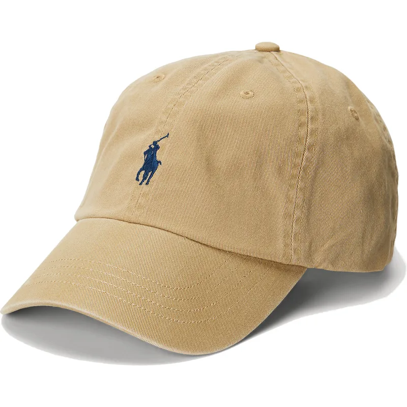 cappellino-curvo-marrone-regolabile-con-logo-blu-navy-cotton-chino-classic-sport-di-polo-ralph-lauren