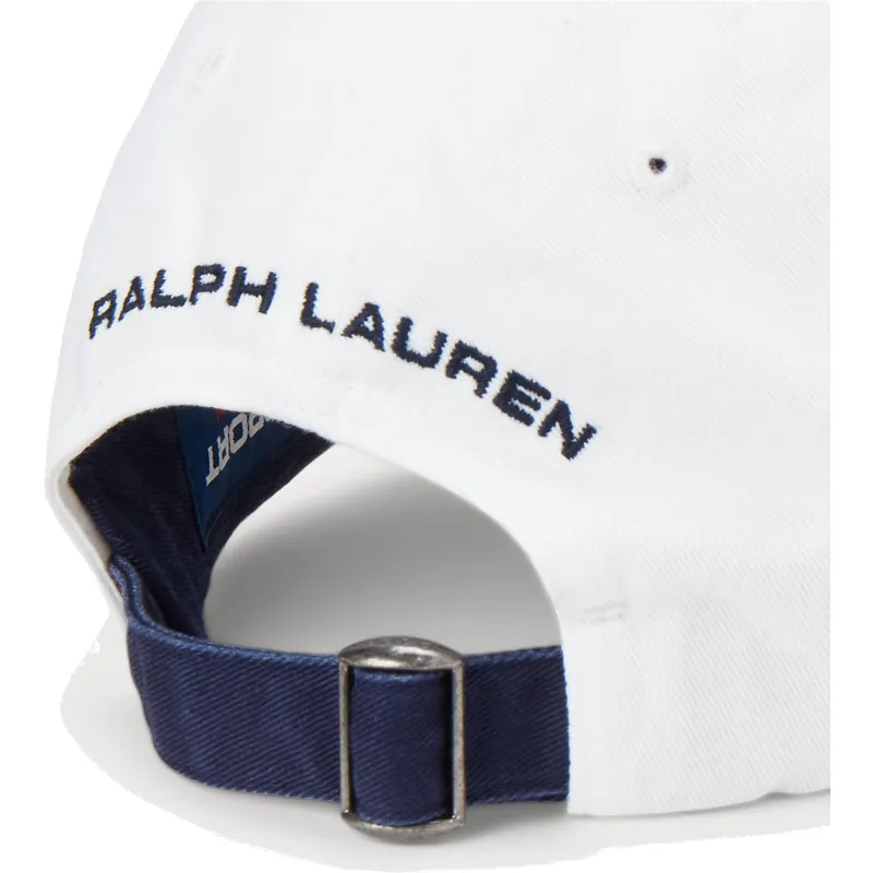 cappelli-curva-bianco-cinghia-regolabile-di-polo-ralph-lauren