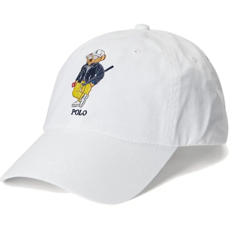 cappelli-curva-bianco-cinghia-regolabile-di-polo-ralph-lauren