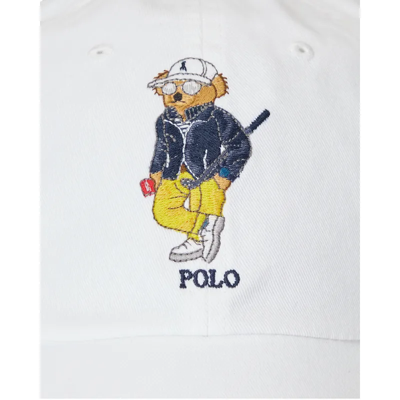 cappelli-curva-bianco-cinghia-regolabile-di-polo-ralph-lauren