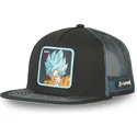 cappello-piatto-trucker-nero-e-blu-son-goku-super-saiyan-blue-sa1-dragon-ball-di-capslab