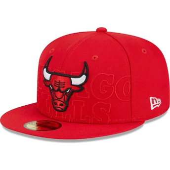 cappello-piatto-rosso-aderente-59fifty-draft-edition-2023-dei-chicago-bulls-nba-di-new-era