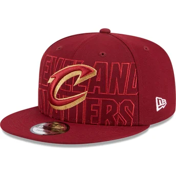 Cappello piatto rosso snapback 9FIFTY Draft Edition 2023 dei Cleveland Cavaliers NBA di New Era