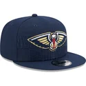 cappello-piatto-blu-navy-snapback-9fifty-draft-edition-2023-dei-new-orleans-pelicans-nba-di-new-era