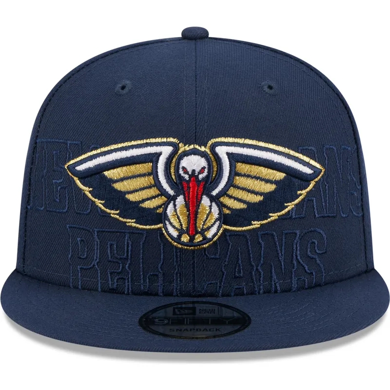 cappello-piatto-blu-navy-snapback-9fifty-draft-edition-2023-dei-new-orleans-pelicans-nba-di-new-era