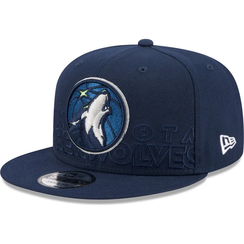 cappelli-piatta-blu-marino-snapback-9fifty-draft-edition-2023-dei-minnesota-timberwolves-nba-di-new-era