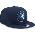 cappellino-piatto-blu-navy-snapback-9fifty-draft-edition-2023-dei-minnesota-timberwolves-nba-di-new-era