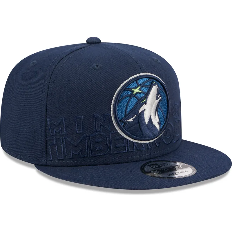 cappelli-piatta-blu-marino-snapback-9fifty-draft-edition-2023-dei-minnesota-timberwolves-nba-di-new-era