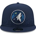 cappelli-piatta-blu-marino-snapback-9fifty-draft-edition-2023-dei-minnesota-timberwolves-nba-di-new-era
