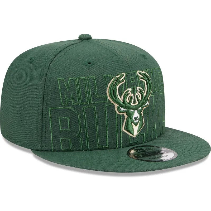 cappelli-piatta-verde-snapback-9fifty-draft-edition-2023-dei-milwaukee-bucks-nba-di-new-era