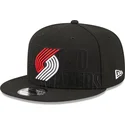 cappello-piatto-nero-snapback-9fifty-draft-edition-2023-dei-portland-trail-blazers-nba-di-new-era