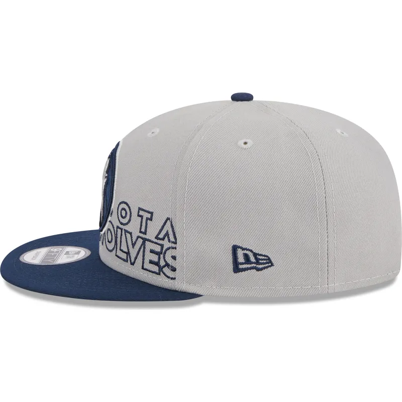 cappelli-piatta-grigio-snapback-9fifty-draft-edition-2023-dei-minnesota-timberwolves-nba-di-new-era