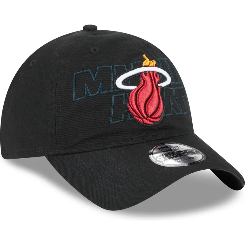 cappellino-curvo-nero-regolabile-9twenty-draft-edition-2023-di-miami-heat-nba-di-new-era