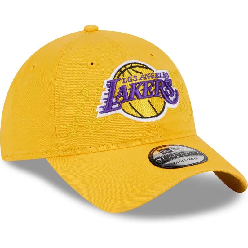 cappelli-curva-giallo-cinghia-regolabile-9twenty-draft-edition-2023-dei-los-angeles-lakers-nba-di-new-era