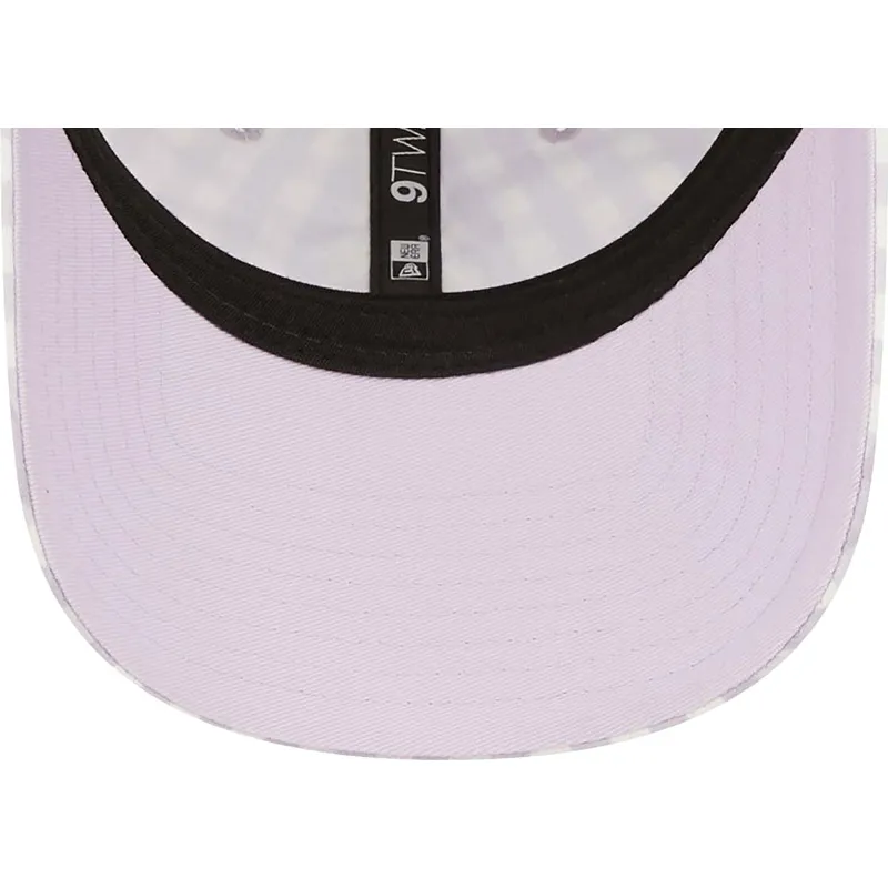 cappellino-con-visiera-curva-viola-chiaro-regolabile-da-donna-9twenty-gingham-dei-new-york-yankees-mlb-di-new-era