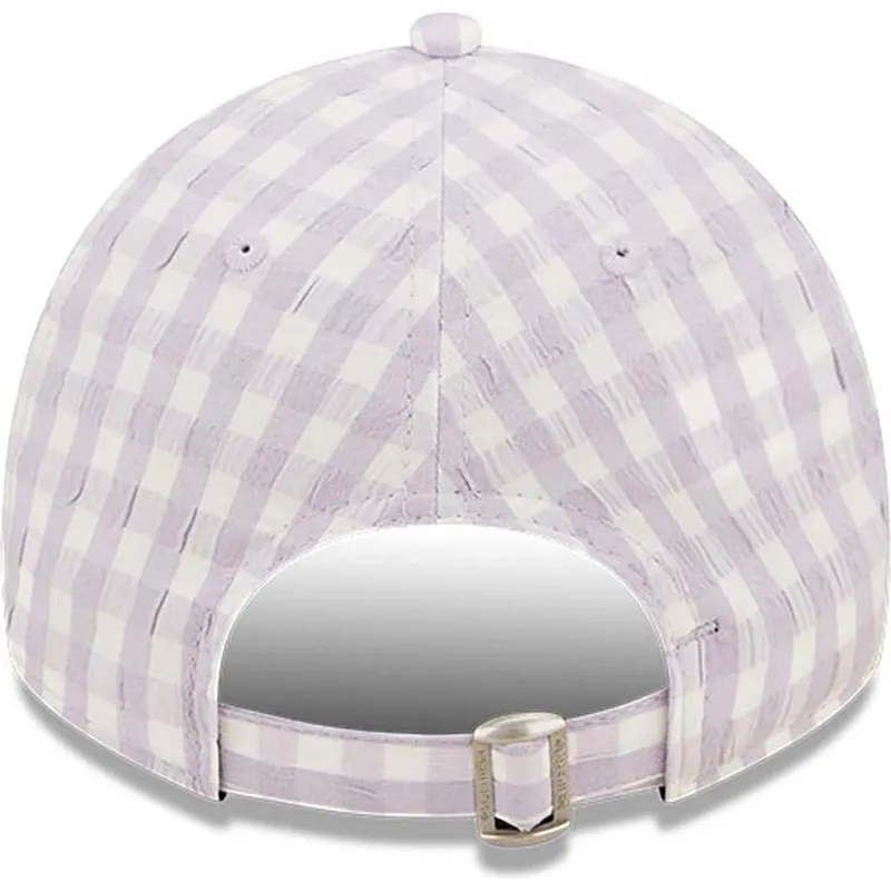 cappellino-con-visiera-curva-viola-chiaro-regolabile-da-donna-9twenty-gingham-dei-new-york-yankees-mlb-di-new-era