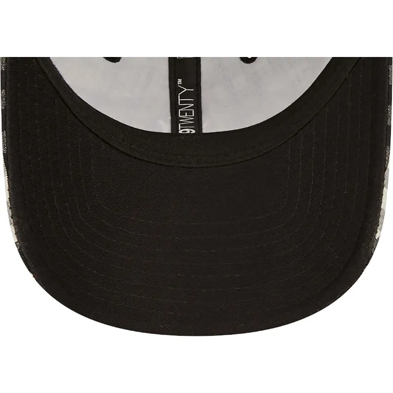 cappelli-curva-nero-cinghia-regolabile-9twenty-gingham-dei-new-york-yankees-mlb-di-new-era