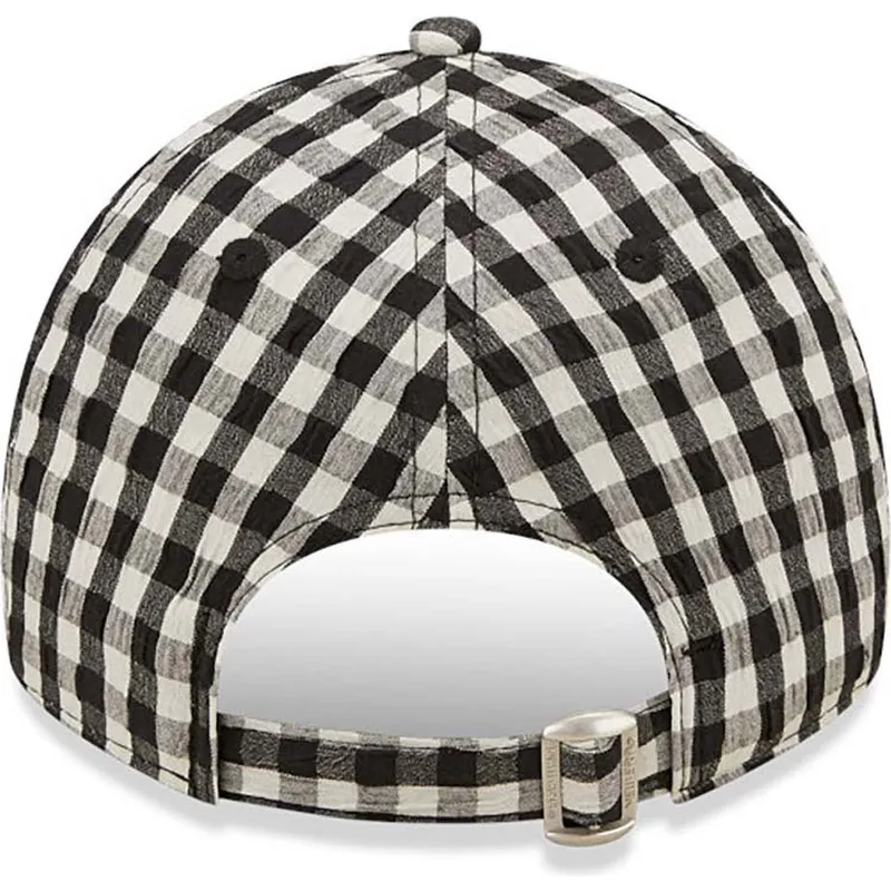 cappelli-curva-nero-cinghia-regolabile-9twenty-gingham-dei-new-york-yankees-mlb-di-new-era