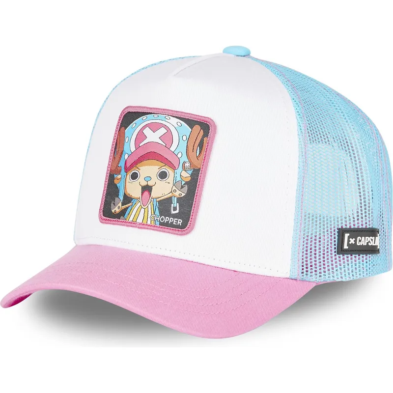 Cappello Baseball Chopper Stile Anime, Blu E Rosa, Visiera Rigida Regolabile, Per Cosplay - 3