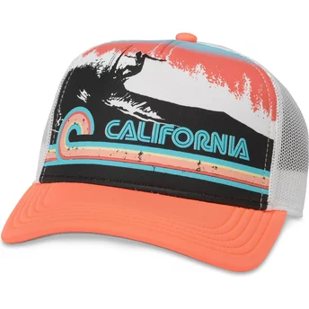 American Needle California Riptide Valin Orange Snapback Trucker Hat