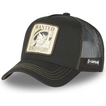 Cappellino trucker nero Monkey D. Luffy Wanted Dead Or Alive WAN1 One Piece di Capslab
