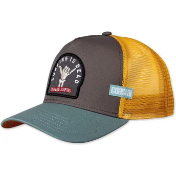 Cappellino trucker grigio e giallo Surfing Is Dead HFT di Coastal