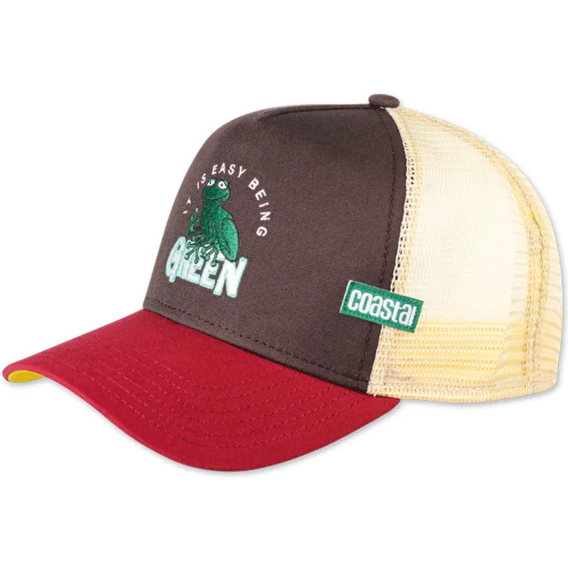 cappellino-trucker-marrone-e-rosso-it-is-easy-being-green-hft-di-coastal