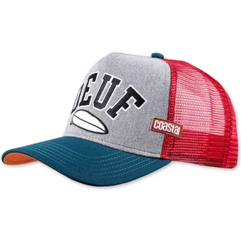 Coastal Oeuf HFT Grey, Red and Blue Trucker Hat