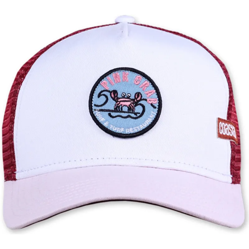 cappellino-trucker-bianco-rosso-e-rosa-pink-crab-hft-di-coastal