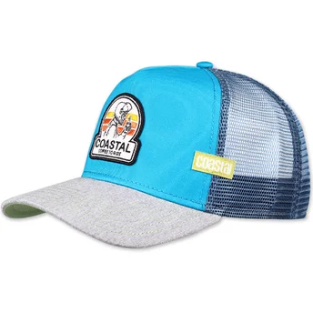 Cappellino trucker blu e grigio Coffee To Ride HFT di Coastal