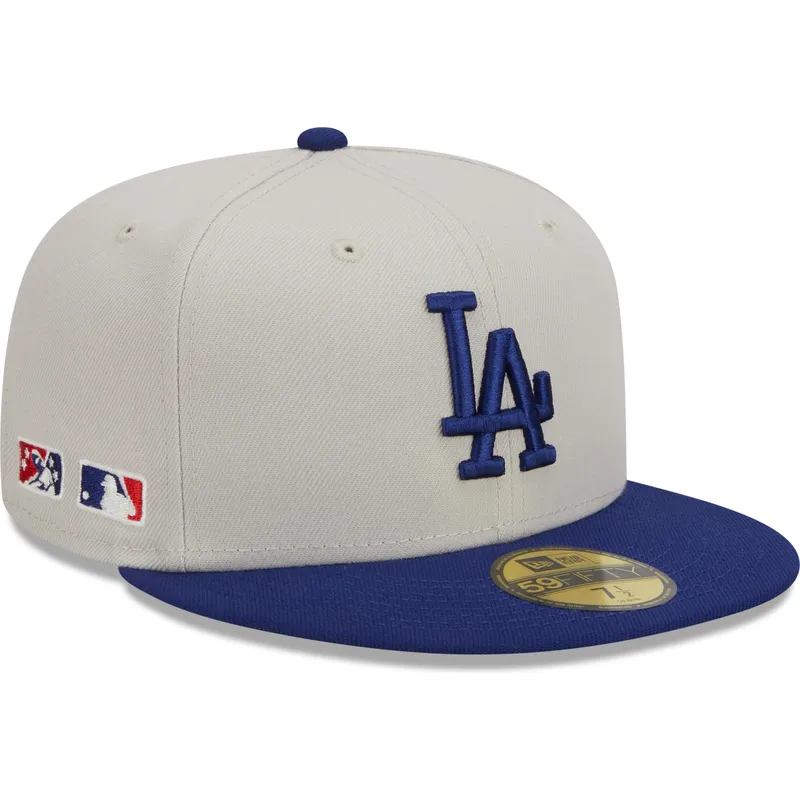 cappello-piatto-grigio-e-blu-regolabile-59fifty-farm-team-dei-los-angeles-dodgers-mlb-di-new-era