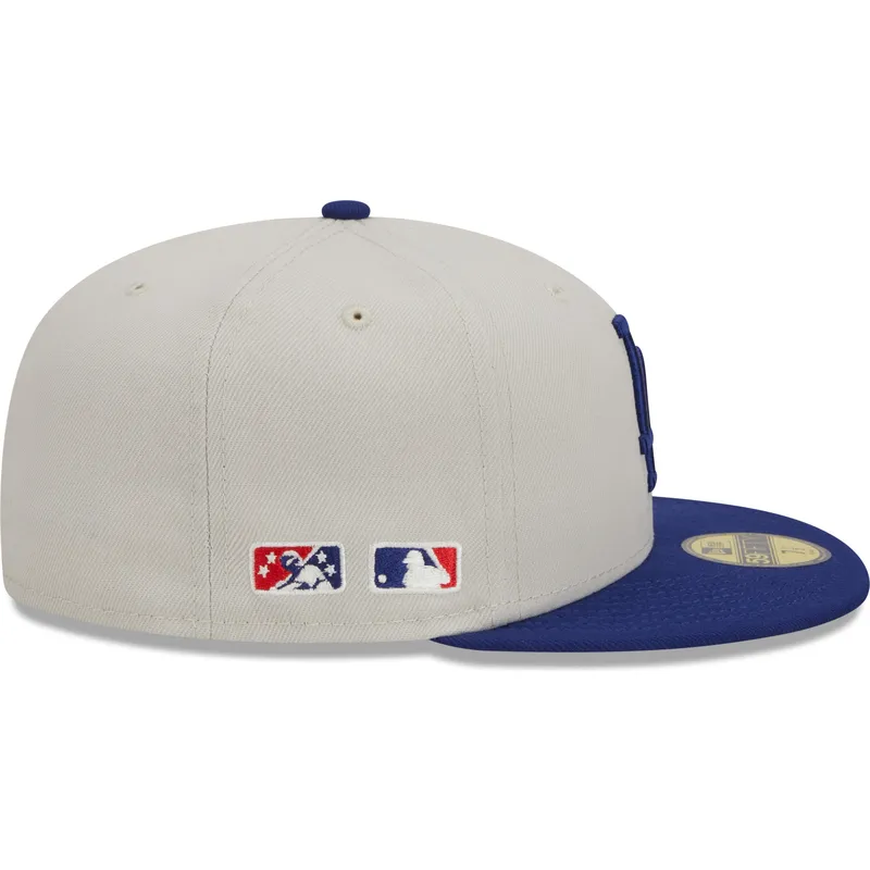 cappello-piatto-grigio-e-blu-regolabile-59fifty-farm-team-dei-los-angeles-dodgers-mlb-di-new-era