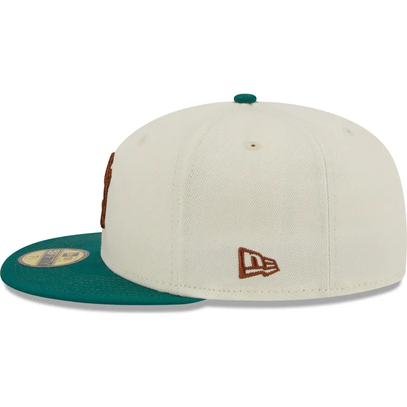 cappello-piatto-grigio-e-verde-chiuso-con-logo-marrone-59fifty-camp-dei-new-york-yankees-mlb-di-new-era