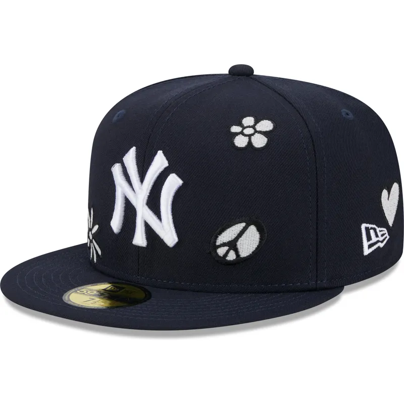cappello-piatto-blu-marino-chiuso-59fifty-sunlight-pop-dei-new-york-yankees-mlb-di-new-era