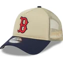 cappellino-trucker-beige-e-blu-navy-9forty-a-frame-all-day-trucker-dei-boston-red-sox-mlb-di-new-era