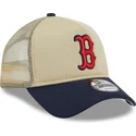 cappellino-trucker-beige-e-blu-navy-9forty-a-frame-all-day-trucker-dei-boston-red-sox-mlb-di-new-era
