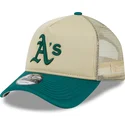 new-era-9forty-a-frame-all-day-trucker-oakland-athletics-mlb-beige-and-green-trucker-hat