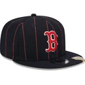 cappello-piatto-blu-marino-snapback-9fifty-pinstripe-visor-clip-di-boston-red-sox-mlb-di-new-era