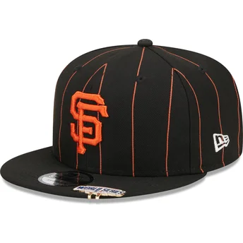 Cappello piatto nero snapback 9FIFTY Pinstripe Visor Clip di San Francisco Giants MLB di New Era
