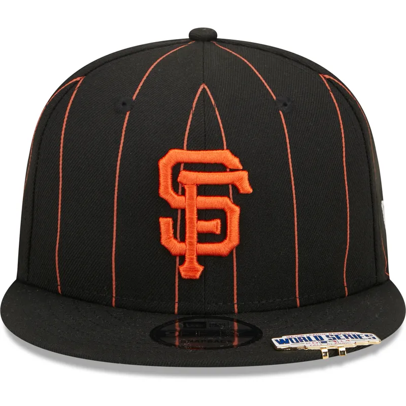 cappello-piatto-nero-snapback-9fifty-pinstripe-visor-clip-di-san-francisco-giants-mlb-di-new-era