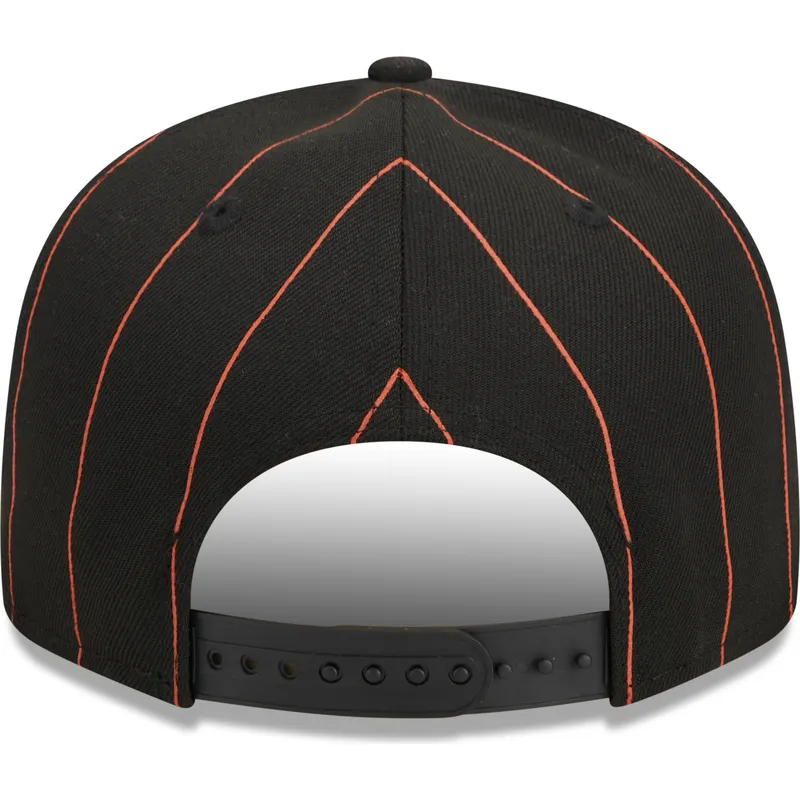 cappello-piatto-nero-snapback-9fifty-pinstripe-visor-clip-di-san-francisco-giants-mlb-di-new-era