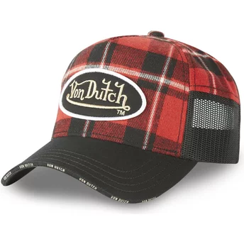 Von Dutch CLA3 Red and Black Adjustable Trucker Hat
