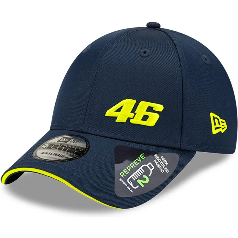 cappelli-curva-blu-marino-cinghia-regolabile-9forty-repreve-flawless-dei-valentino-rossi-vr46-motogp-di-new-era