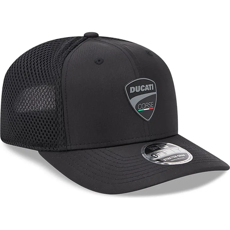 cappelli-curva-nero-snapback-9fifty-stretch-snap-ripstop-dei-ducati-motor-motogp-di-new-era