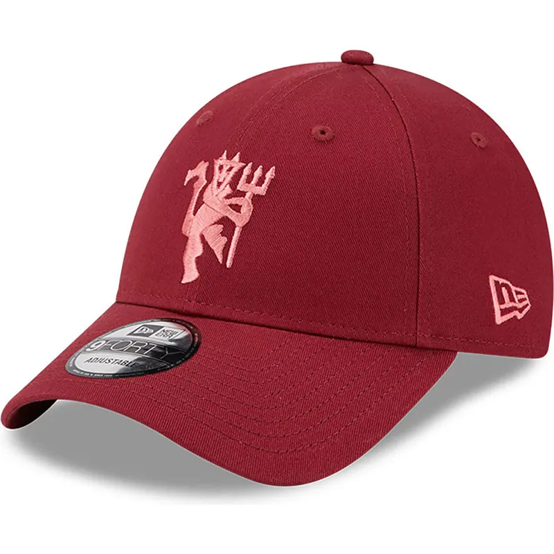 cappelli-curva-rosso-cinghia-regolabile-9forty-seasonal-dei-manchester-united-football-club-premier-league-di-new-era