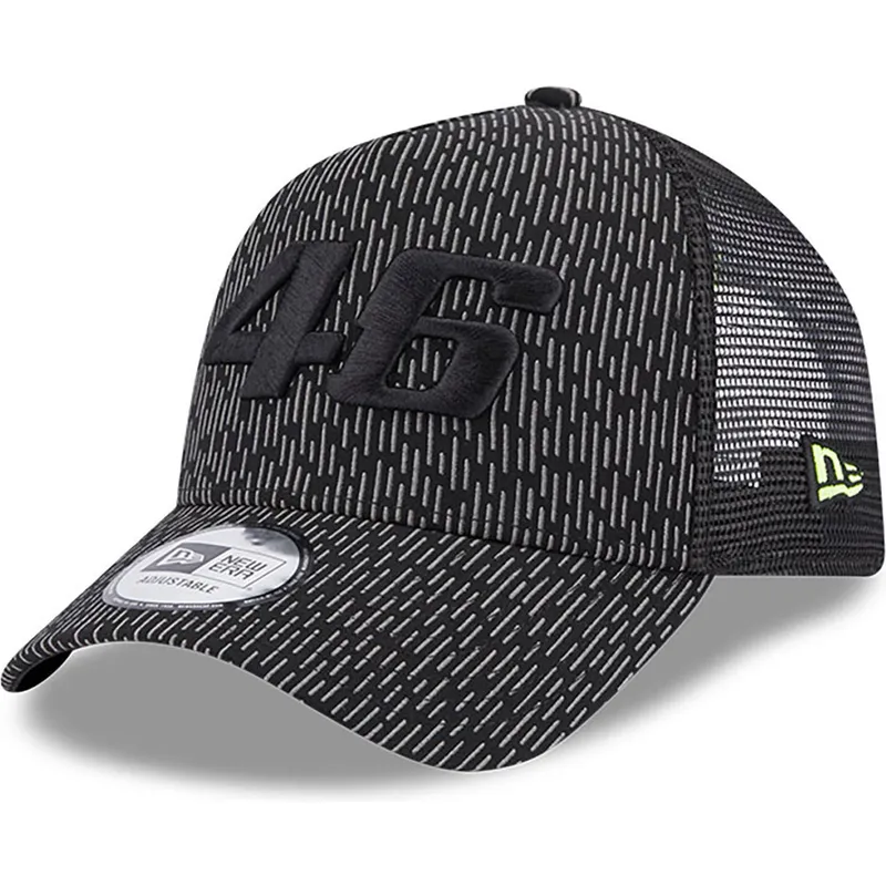 Cappellino trucker nero A Frame Reflective All Over Print di