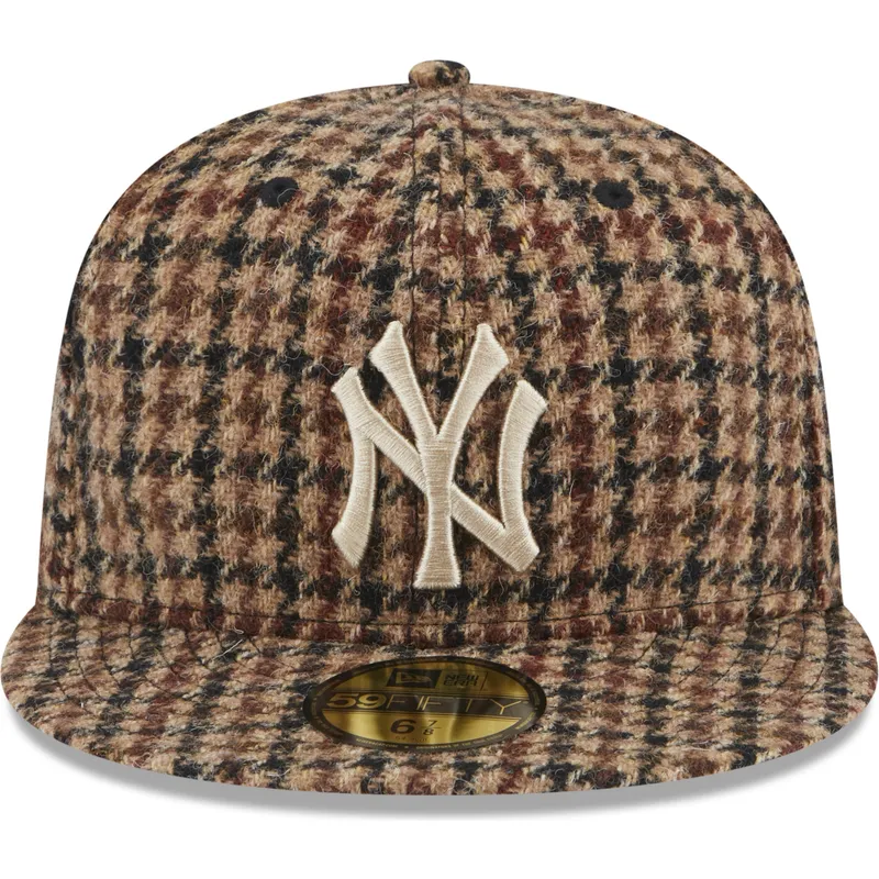 cappelli-piatta-marrone-regolato-59fifty-harris-tweed-dei-new-york-yankees-mlb-di-new-era