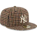 cappelli-piatta-marrone-regolato-59fifty-harris-tweed-dei-new-york-yankees-mlb-di-new-era