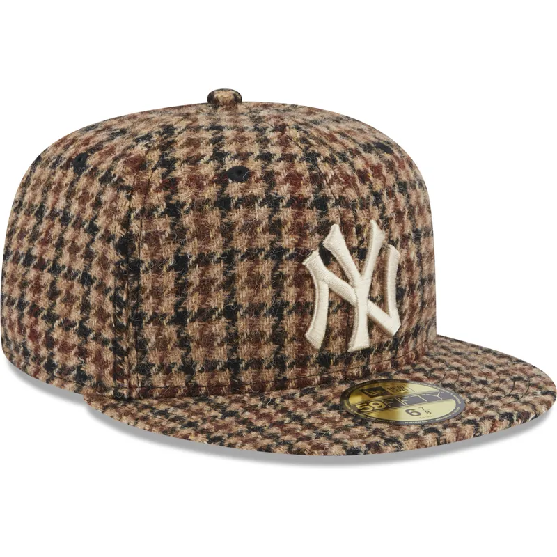cappelli-piatta-marrone-regolato-59fifty-harris-tweed-dei-new-york-yankees-mlb-di-new-era