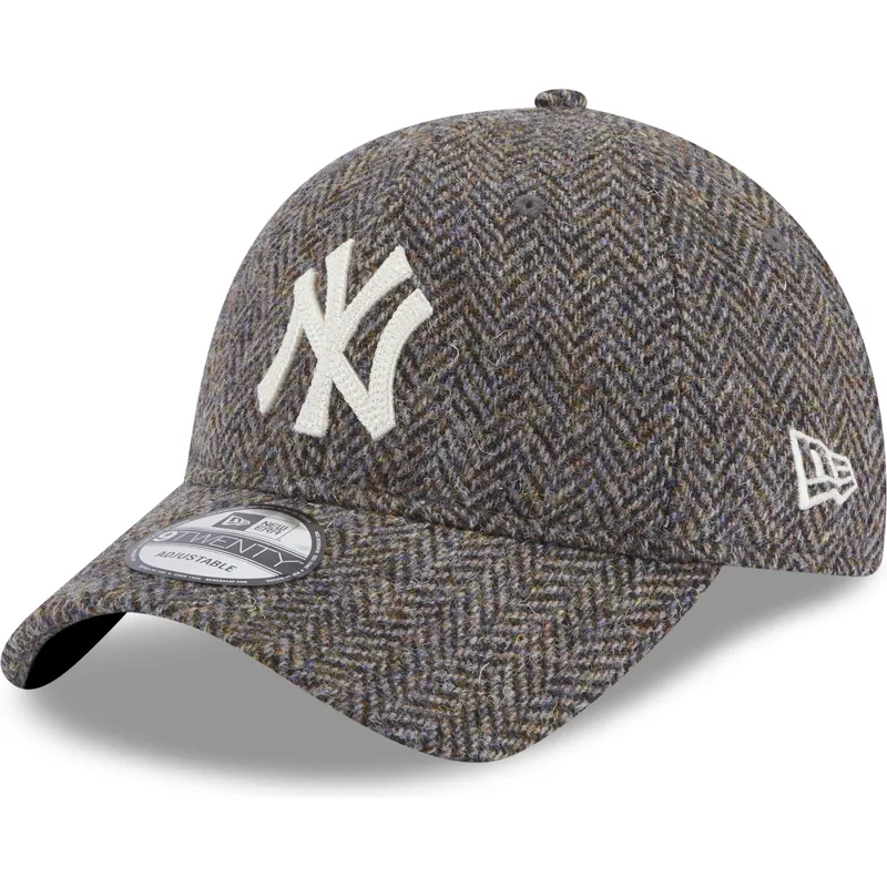 cappelli-curva-grigio-cinghia-regolabile-9twenty-tweed-pack-dei-new-york-yankees-mlb-di-new-era